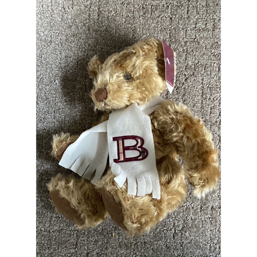 BURBERRY B Scarf Fragrance Teddy Bear Russ Berrie NWT 11” Stuffed 2008
